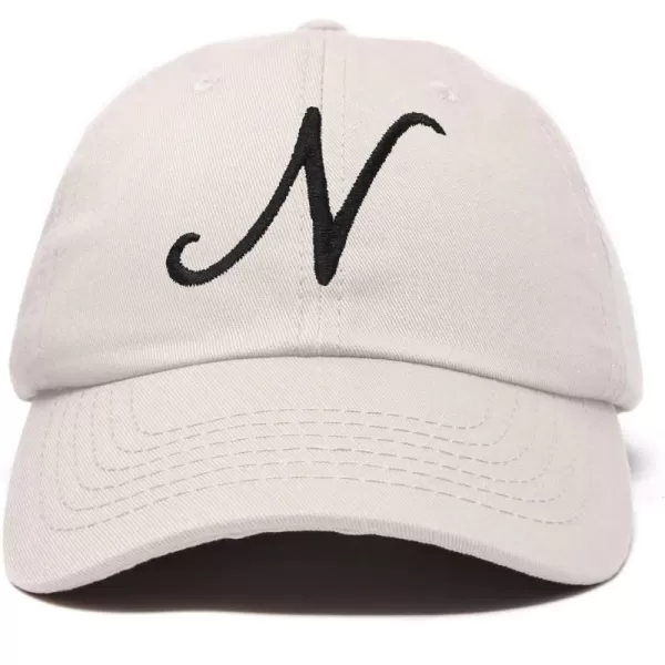 DALIX Initial Hat Letter N Womens Baseball Cap Monogram Cursive Embroider