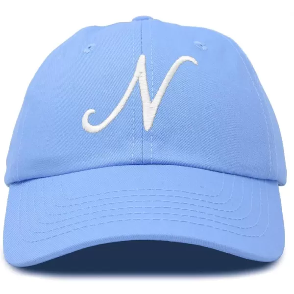 DALIX Initial Hat Letter N Womens Baseball Cap Monogram Cursive Embroider