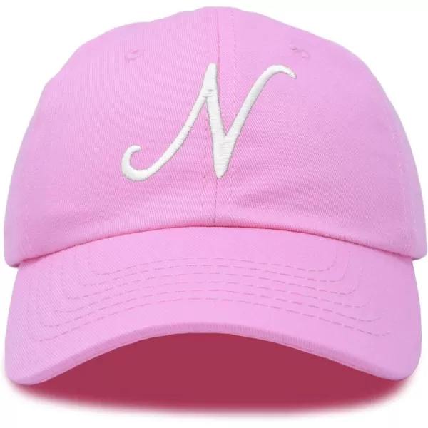 DALIX Initial Hat Letter N Womens Baseball Cap Monogram Cursive Embroider