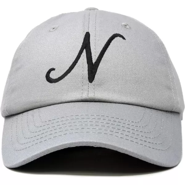 DALIX Initial Hat Letter N Womens Baseball Cap Monogram Cursive Embroider