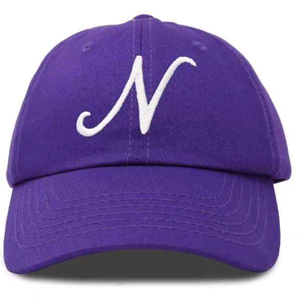 DALIX Initial Hat Letter N Womens Baseball Cap Monogram Cursive Embroider