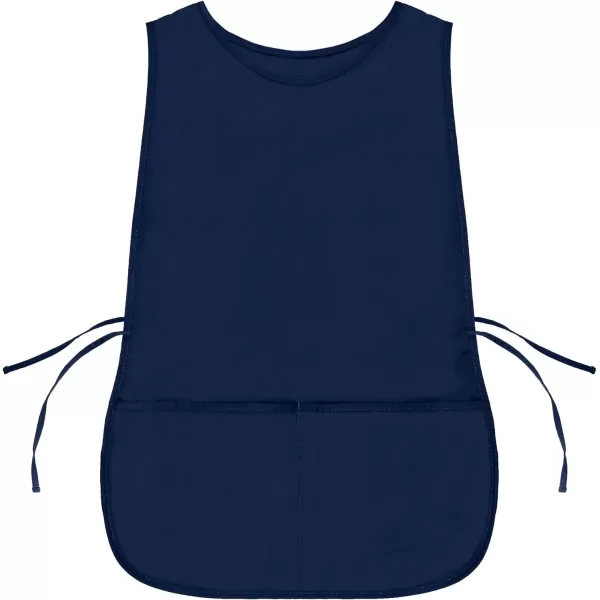 DALIX Cobbler Apron 2 Pockets Smock Regular 28.5" x 18.5" Poly Cotton Black White