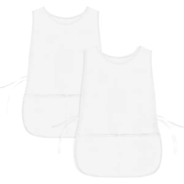 DALIX Cobbler Apron 2 Pockets Smock Regular 28.5" x 18.5" Poly Cotton Black White