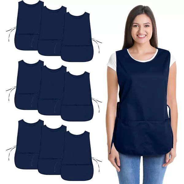 DALIX Cobbler Apron 2 Pockets Smock Regular 28.5" x 18.5" Poly Cotton Black White