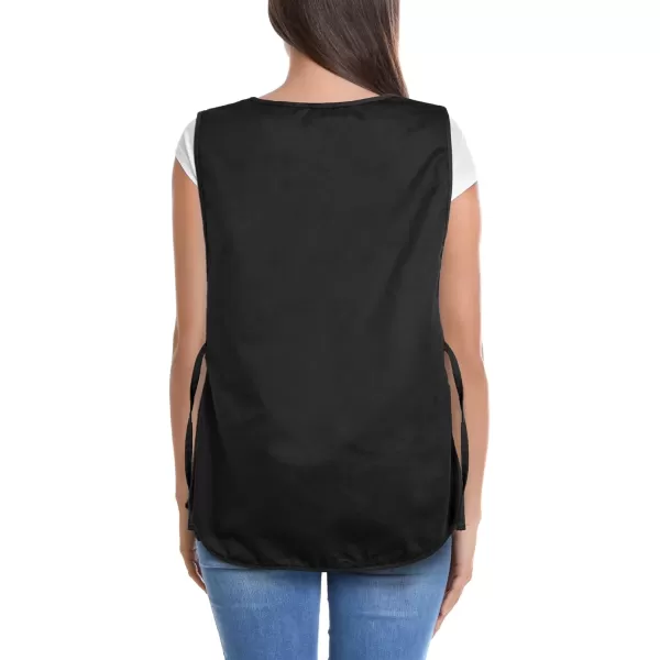 DALIX Cobbler Apron 2 Pockets Smock Regular 28.5" x 18.5" Poly Cotton Black White