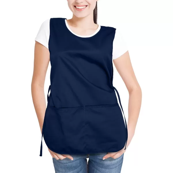 DALIX Cobbler Apron 2 Pockets Smock Regular 28.5" x 18.5" Poly Cotton Black White