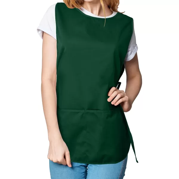 DALIX Cobbler Apron 2 Pockets Smock Regular 28.5" x 18.5" Poly Cotton Black White