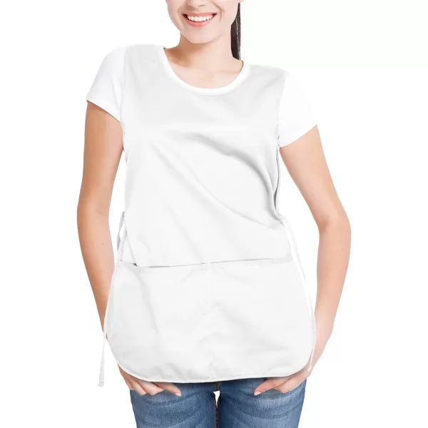 DALIX Cobbler Apron 2 Pockets Smock Regular 28.5" x 18.5" Poly Cotton Black White