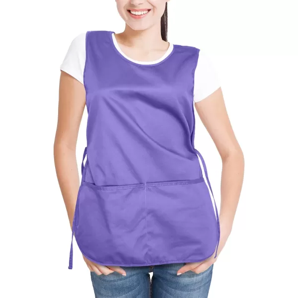 DALIX Cobbler Apron 2 Pockets Smock Regular 28.5" x 18.5" Poly Cotton Black White