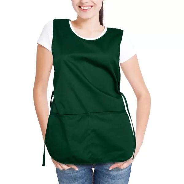 DALIX Cobbler Apron 2 Pockets Smock Regular 28.5" x 18.5" Poly Cotton Black White