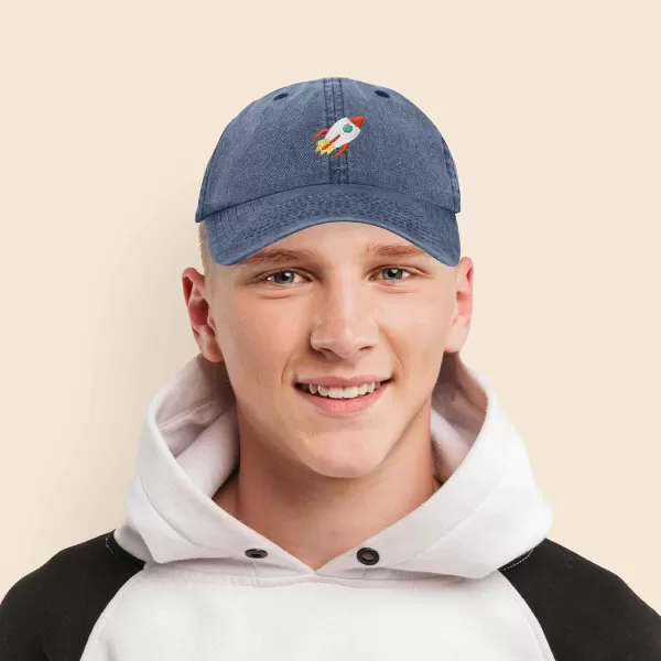 DALIX Rocket Hat Space Dad Caps Embroidered Custom Cap Cotton Hats NASA