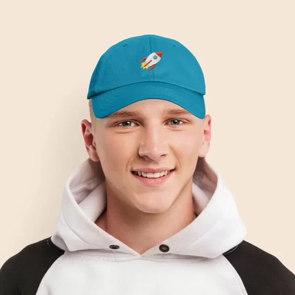 DALIX Rocket Hat Space Dad Caps Embroidered Custom Cap Cotton Hats NASA