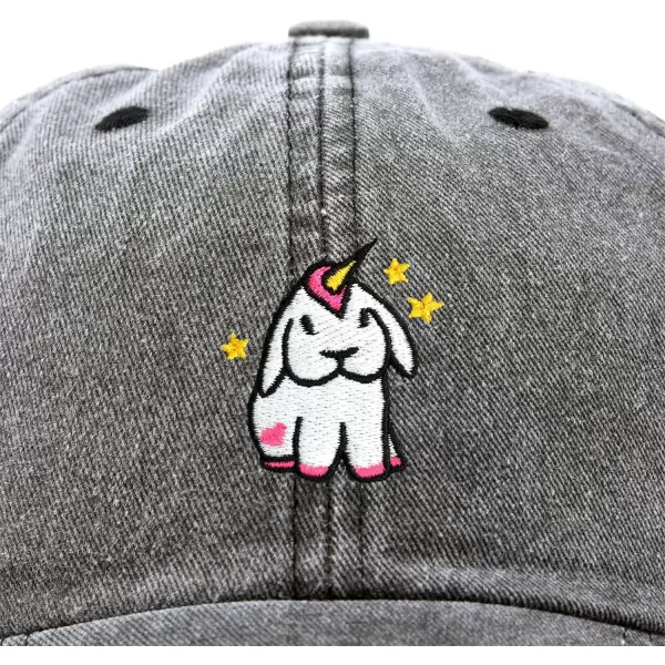 Adorable Unicorn Bunny Hat Womens Embroidered Baseball Cap