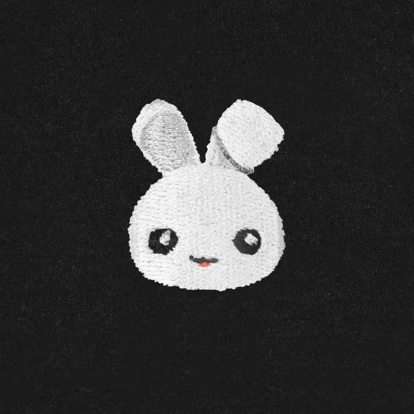 Animals Cute Bunny T-Shirt Women's Embroidered Shirt