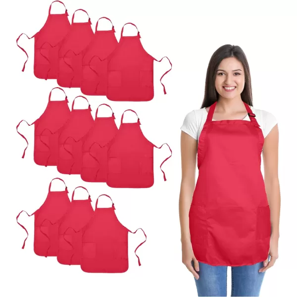 DALIX Apron Commercial Restaurant Home Bib Spun Poly Cotton Kitchen Aprons 