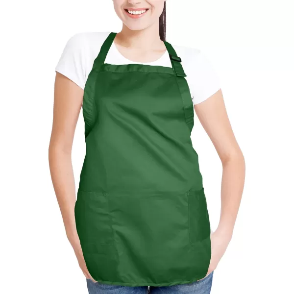 DALIX Apron Commercial Restaurant Home Bib Spun Poly Cotton Kitchen Aprons 