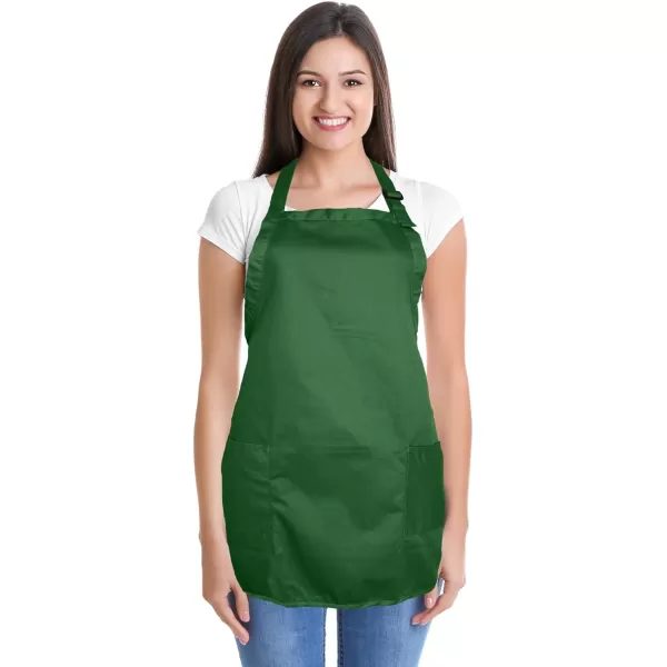 DALIX Apron Commercial Restaurant Home Bib Spun Poly Cotton Kitchen Aprons 