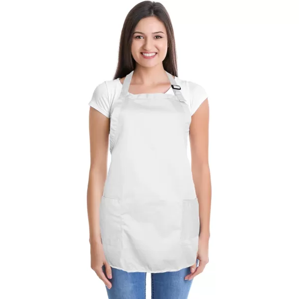 DALIX Apron Commercial Restaurant Home Bib Spun Poly Cotton Kitchen Aprons 