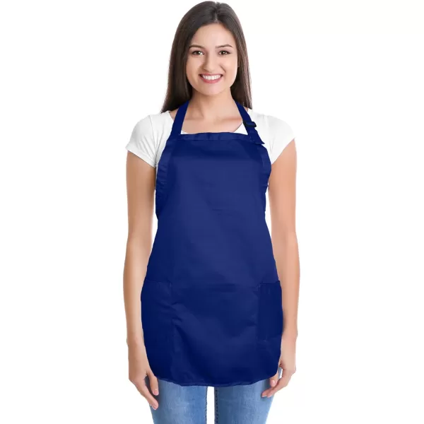 DALIX Apron Commercial Restaurant Home Bib Spun Poly Cotton Kitchen Aprons 