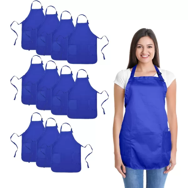 DALIX Apron Commercial Restaurant Home Bib Spun Poly Cotton Kitchen Aprons 