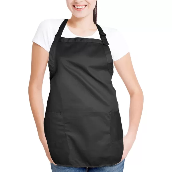 DALIX Apron Commercial Restaurant Home Bib Spun Poly Cotton Kitchen Aprons 