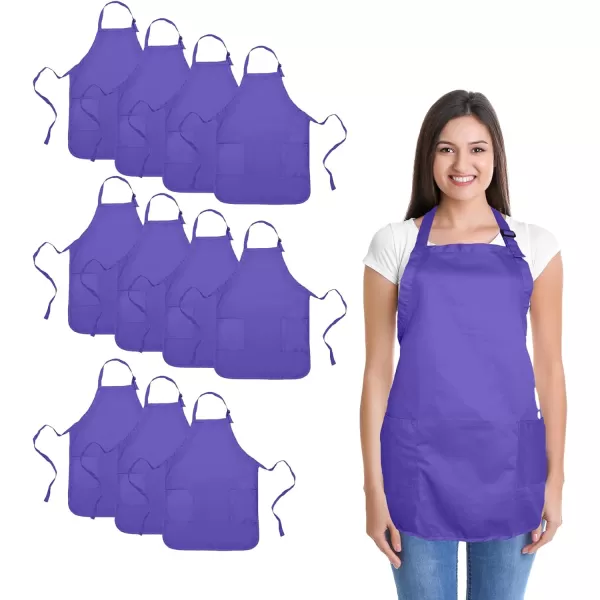 DALIX Apron Commercial Restaurant Home Bib Spun Poly Cotton Kitchen Aprons 