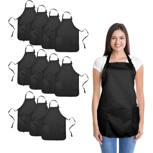 DALIX Apron Commercial Restaurant Home Bib Spun Poly Cotton Kitchen Aprons 