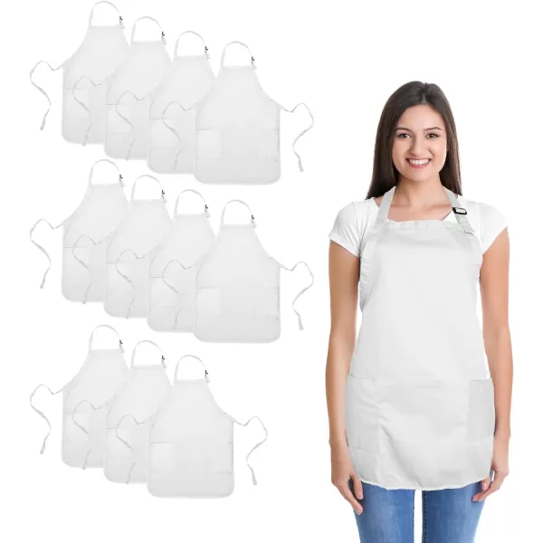 DALIX Apron Commercial Restaurant Home Bib Spun Poly Cotton Kitchen Aprons 