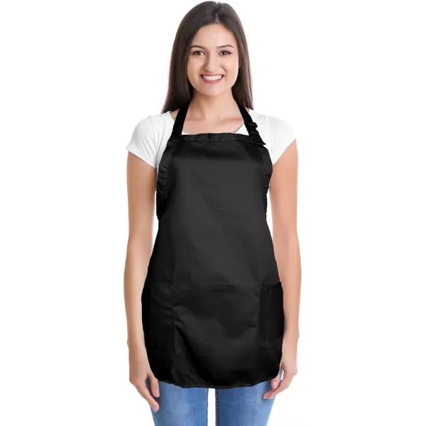 DALIX Apron Commercial Restaurant Home Bib Spun Poly Cotton Kitchen Aprons 