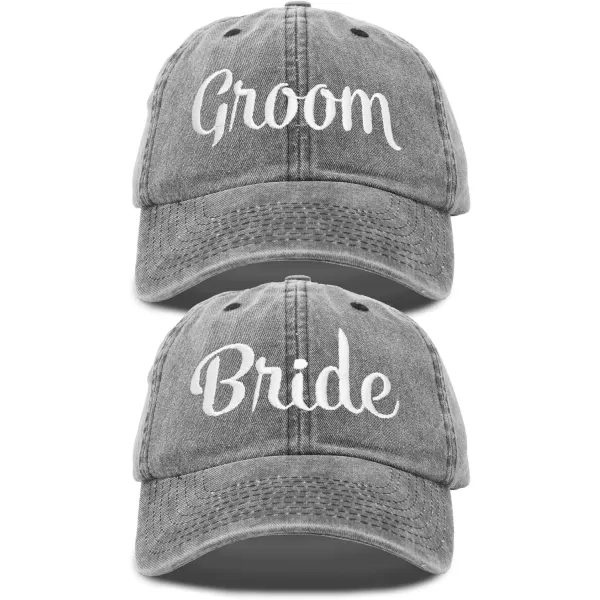 DALIX Bride Groom Dad Hats Baseball Caps Newlywed Wedding Party Gift