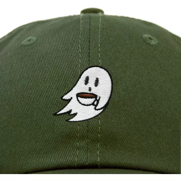 DALIX Spooke-a-Latte Ghost Cap Embroidered Coffee Cotton Baseball Hat Mens Womens