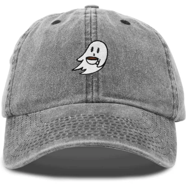 DALIX Spooke-a-Latte Ghost Cap Embroidered Coffee Cotton Baseball Hat Mens Womens