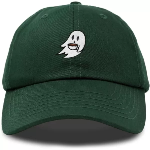 DALIX Spooke-a-Latte Ghost Cap Embroidered Coffee Cotton Baseball Hat Mens Womens