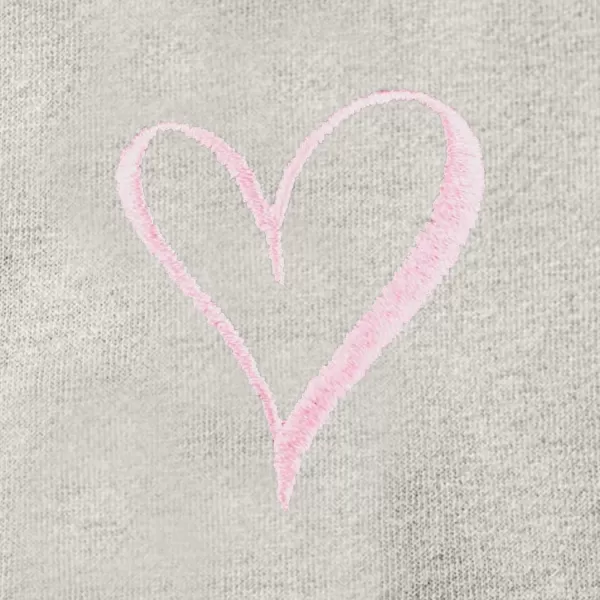 DALIX Heart Embroidered Fleece Zip Washed Hoodie Cold Fall Winter Women
