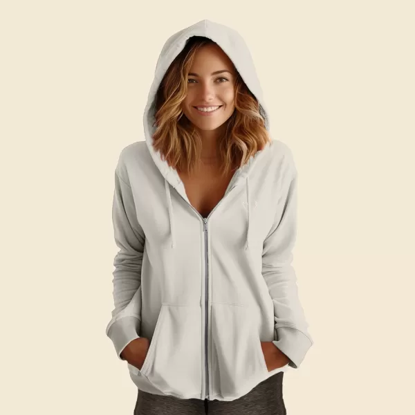 DALIX Heart Embroidered Fleece Zip Washed Hoodie Cold Fall Winter Women