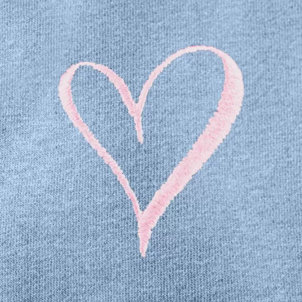 DALIX Heart Embroidered Fleece Zip Washed Hoodie Cold Fall Winter Women