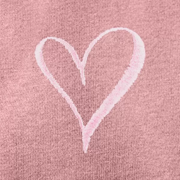 DALIX Heart Embroidered Fleece Zip Washed Hoodie Cold Fall Winter Women