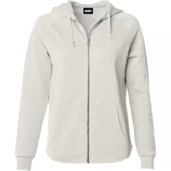 DALIX Heart Embroidered Fleece Zip Washed Hoodie Cold Fall Winter Women