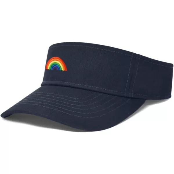 DALIX Rainbow Embroidered Visor Hat Adjustable Cotton Men Women Classic
