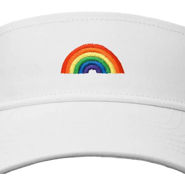 DALIX Rainbow Embroidered Visor Hat Adjustable Cotton Men Women Classic
