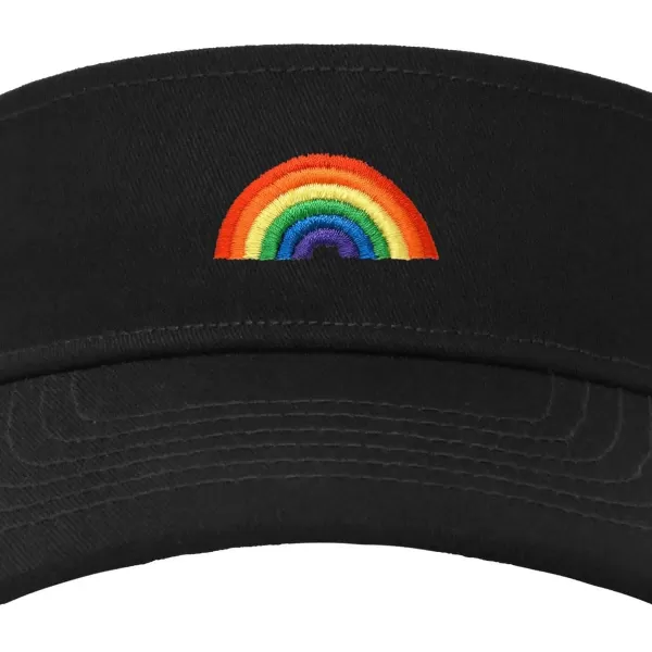 DALIX Rainbow Embroidered Visor Hat Adjustable Cotton Men Women Classic