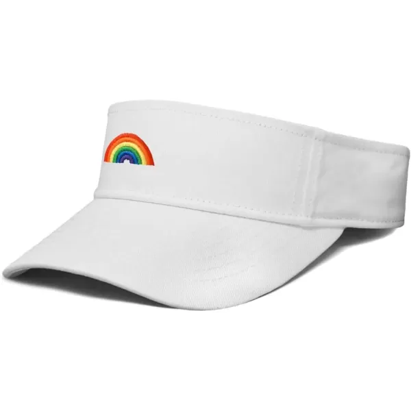 DALIX Rainbow Embroidered Visor Hat Adjustable Cotton Men Women Classic
