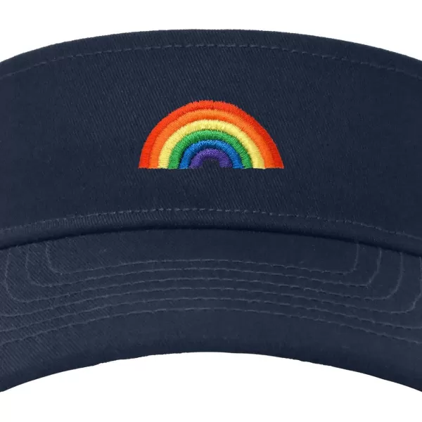 DALIX Rainbow Embroidered Visor Hat Adjustable Cotton Men Women Classic