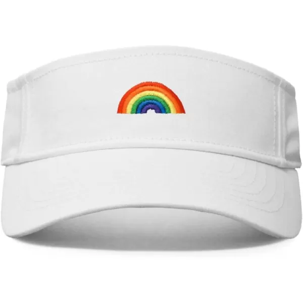 DALIX Rainbow Embroidered Visor Hat Adjustable Cotton Men Women Classic