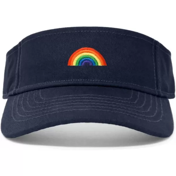 DALIX Rainbow Embroidered Visor Hat Adjustable Cotton Men Women Classic