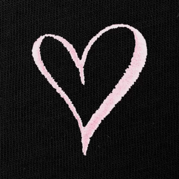 DALIX Heart Embroidered Fleece Relaxed Boxy Fit Long Sleeve Crewneck Sweatshirt Womens