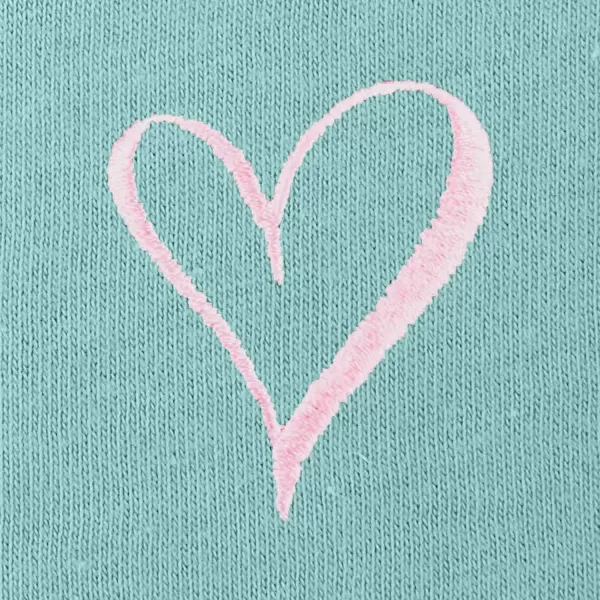 DALIX Heart Embroidered Fleece Relaxed Boxy Fit Long Sleeve Crewneck Sweatshirt Womens