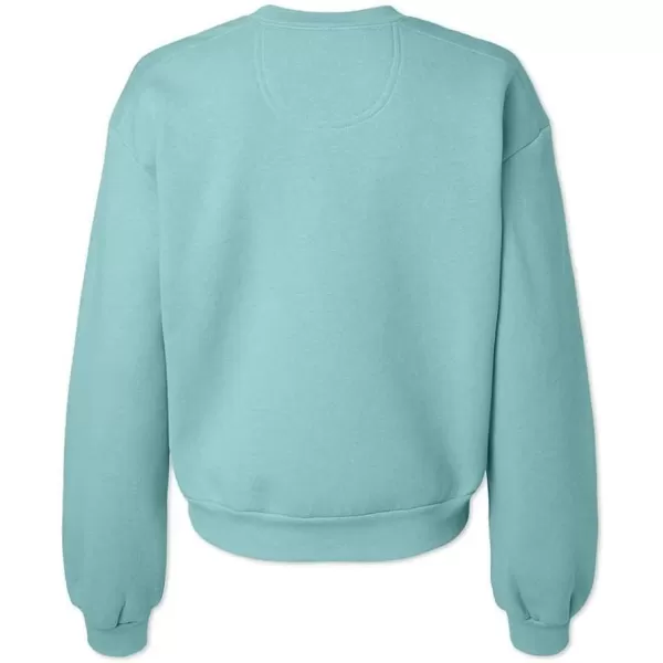 DALIX Snap Heart Embroidered Fleece Relaxed Boxy Fit Long Sleeve Crewneck Sweatshirt Womens
