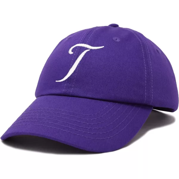 DALIX Initial Hat Letter T Womens Baseball Cap Monogram Cursive Embroider