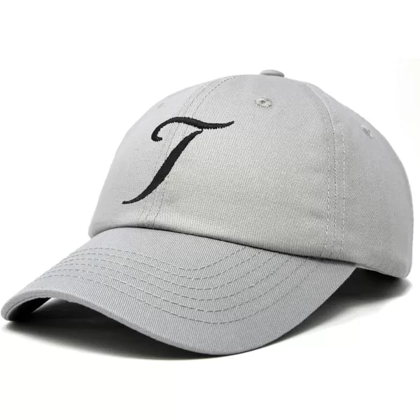 DALIX Initial Hat Letter T Womens Baseball Cap Monogram Cursive Embroider